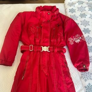 Vintage Bogner red Ski Overall - women size 10 - great condition